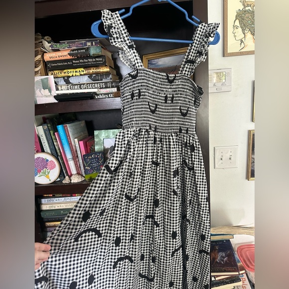 Lazy Oaf Happy Sad Gingham Shirred Dress - Picture 3 of 4